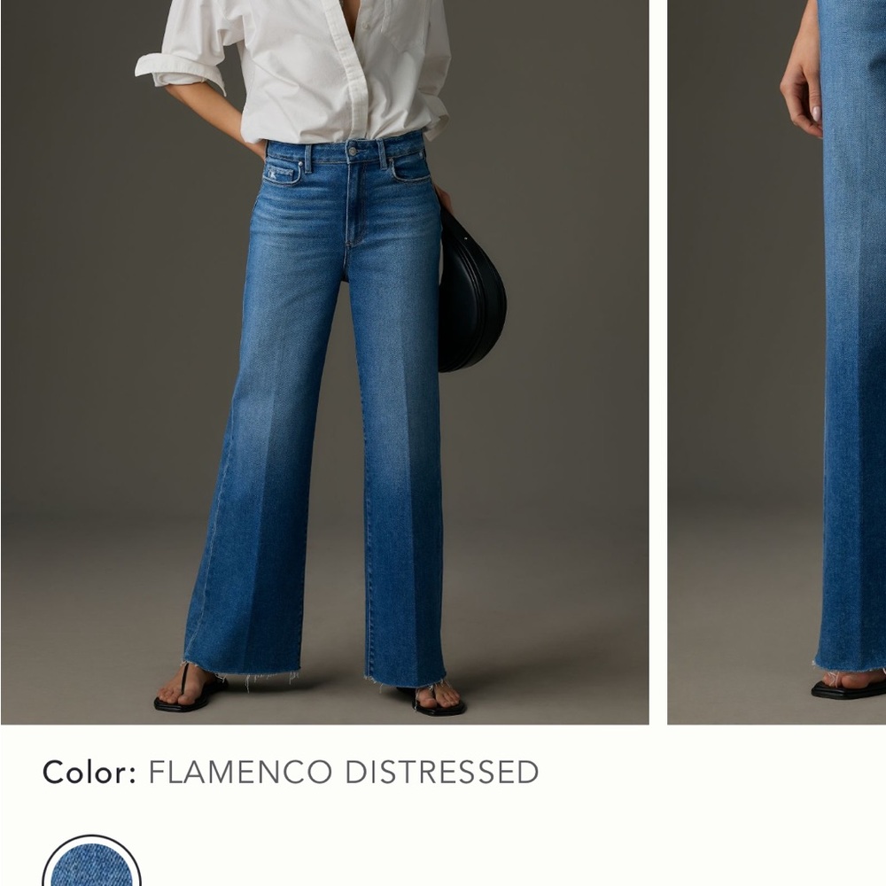 PAIGE Anessa High-Rise Wide-Leg Jeans in FLAMENCO DISTRESSED